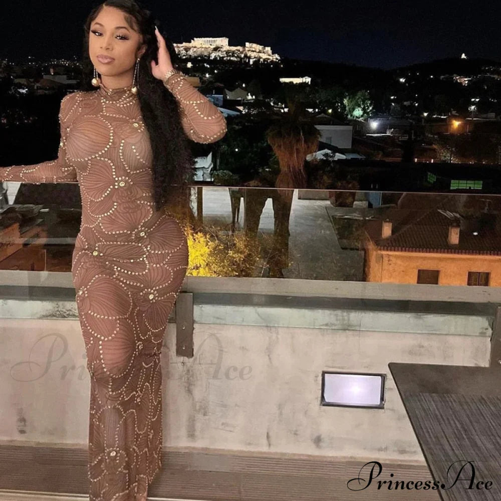Club Bodycon See Through Long Dress