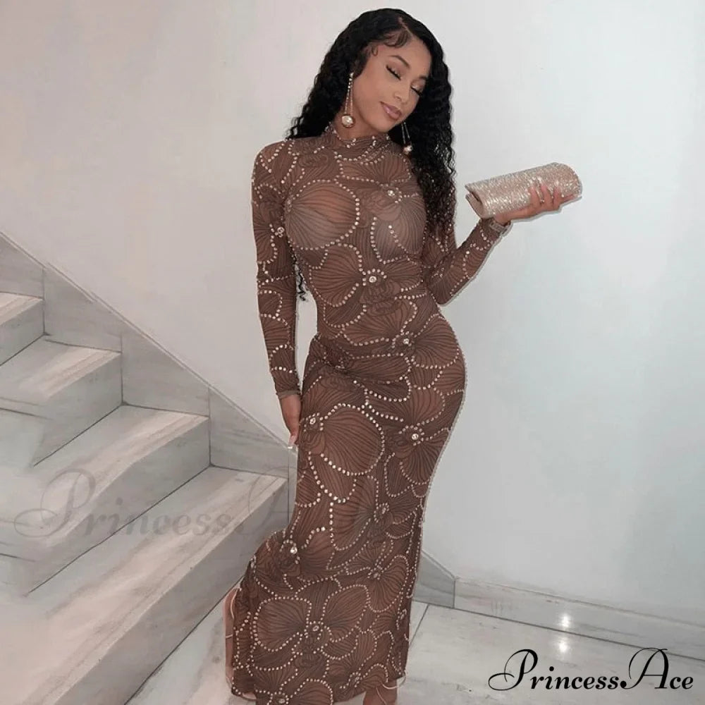 Club Bodycon See Through Long Dress