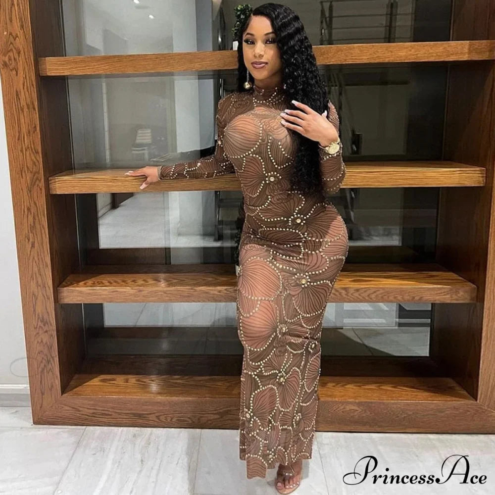 Club Bodycon See Through Long Dress