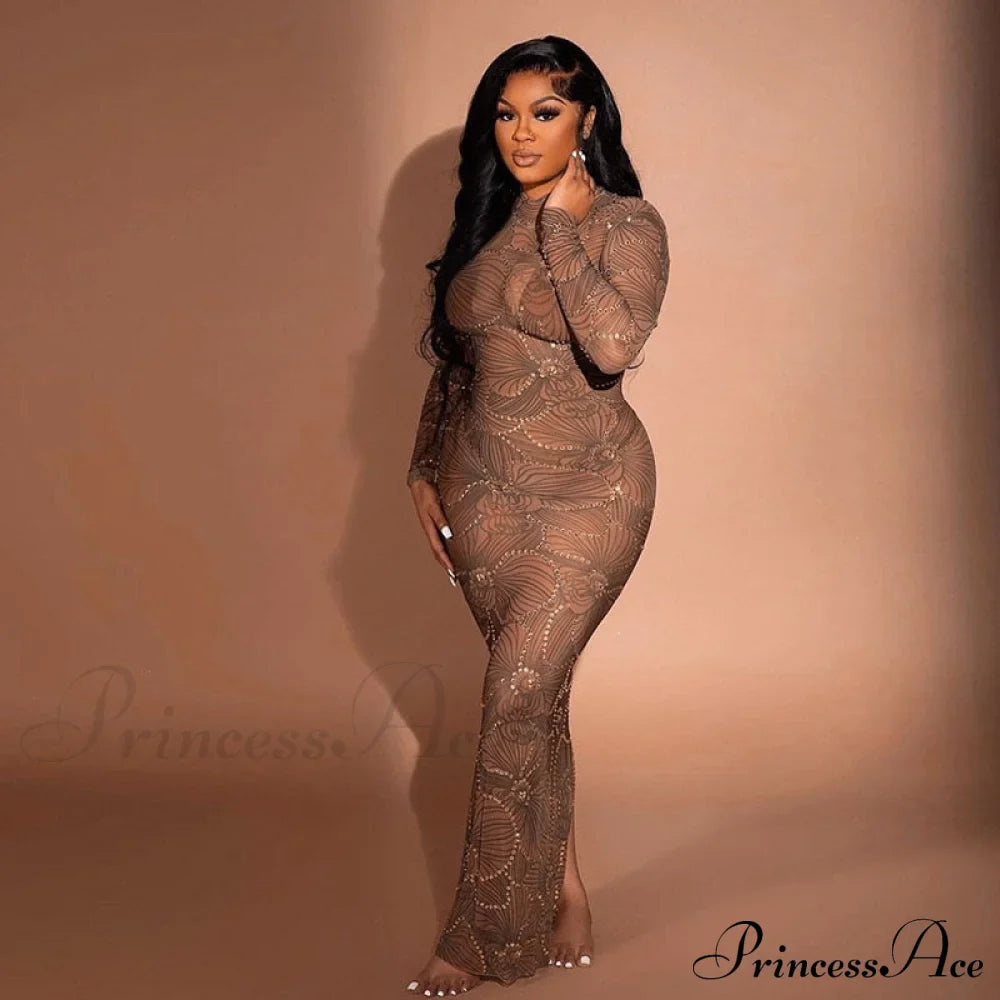 Club Bodycon See Through Long Dress