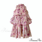 Coastal Gown Mini Long Casual Korean Flowered Arm Brief Elegant Style Party Bohemian Fashion Female