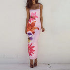 Cocktail Bodycon Floral Print Split Summer Streetwear Floral Dress