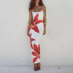 Cocktail Bodycon Floral Print Split Summer Streetwear Floral Dress