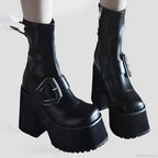 Cold Tall Heeled Dark Chelsea Shoe