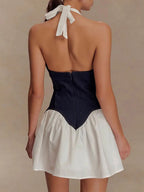 Colette Halter Patchwork Mini Dress