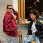 Collar Zipper Stylish Bomber Overshirt Jacket