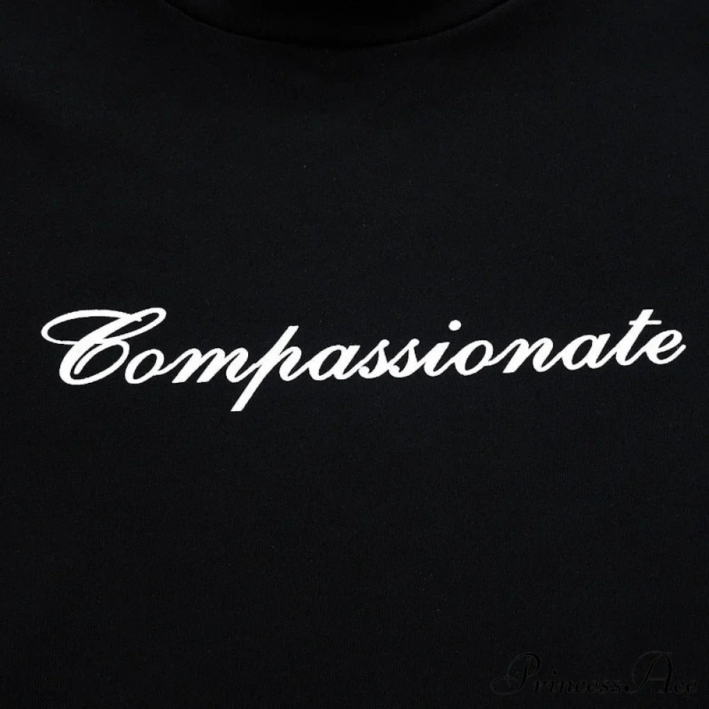 Compassionate Short-Sleeve Stylish Black Tee