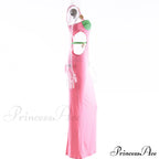 Contrast Color Side Charming Cut Charm Strap Dress
