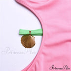 Contrast Color Side Charming Cut Charm Strap Dress