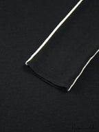Contrast Piping Turtleneck Trendy Long Sleeve Top