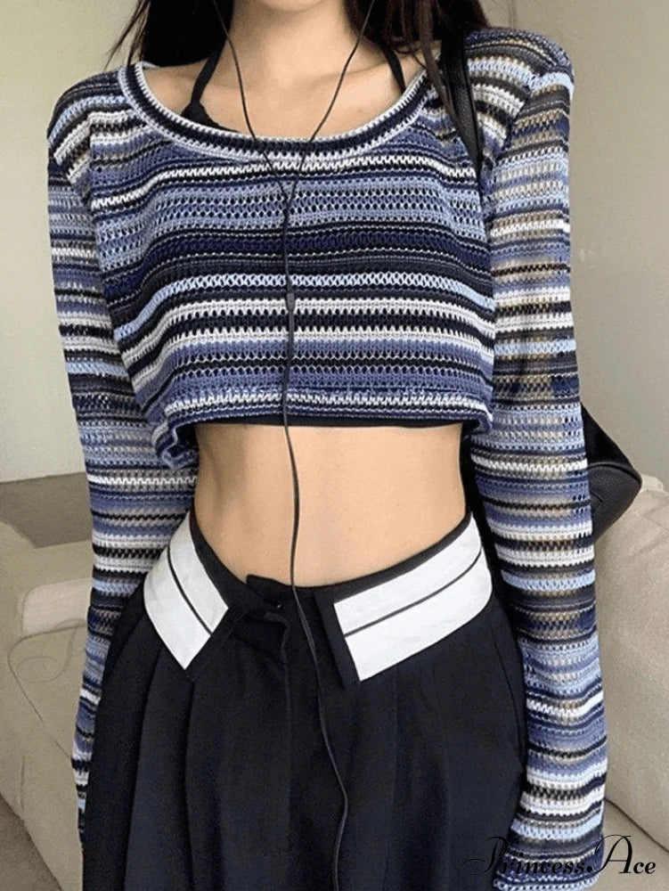 Contrast Stitch Ribbed Trendy Cropped Tank Top