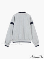 Contrast Trim Graceful Oversized Sweatshirt
