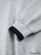 Contrast Trim Graceful Oversized Sweatshirt