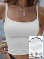 Contrast Trim Rib-Knit Trendy Crop Cami Top