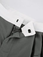 Contrast Waist Graceful Pleated Tailored Pants