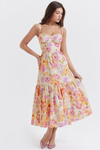 Guadalupe Premium Flared Midi Dress with Print Chic Silhouette Collection