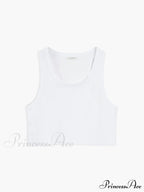 Cotton Blends Graceful Cropped Tank Top