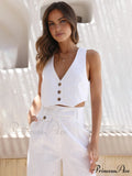 Cotton Crisscross Graceful Tailored Vest