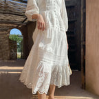 Cotton Floral V-neck Slim Summer Boho Dress