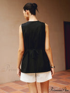 Cotton & Graceful Linen Button-Front Vest