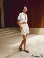 Cotton & Graceful Linen Cropped Shirt