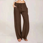 Cotton Linen Palazzo Wide Leg Pants