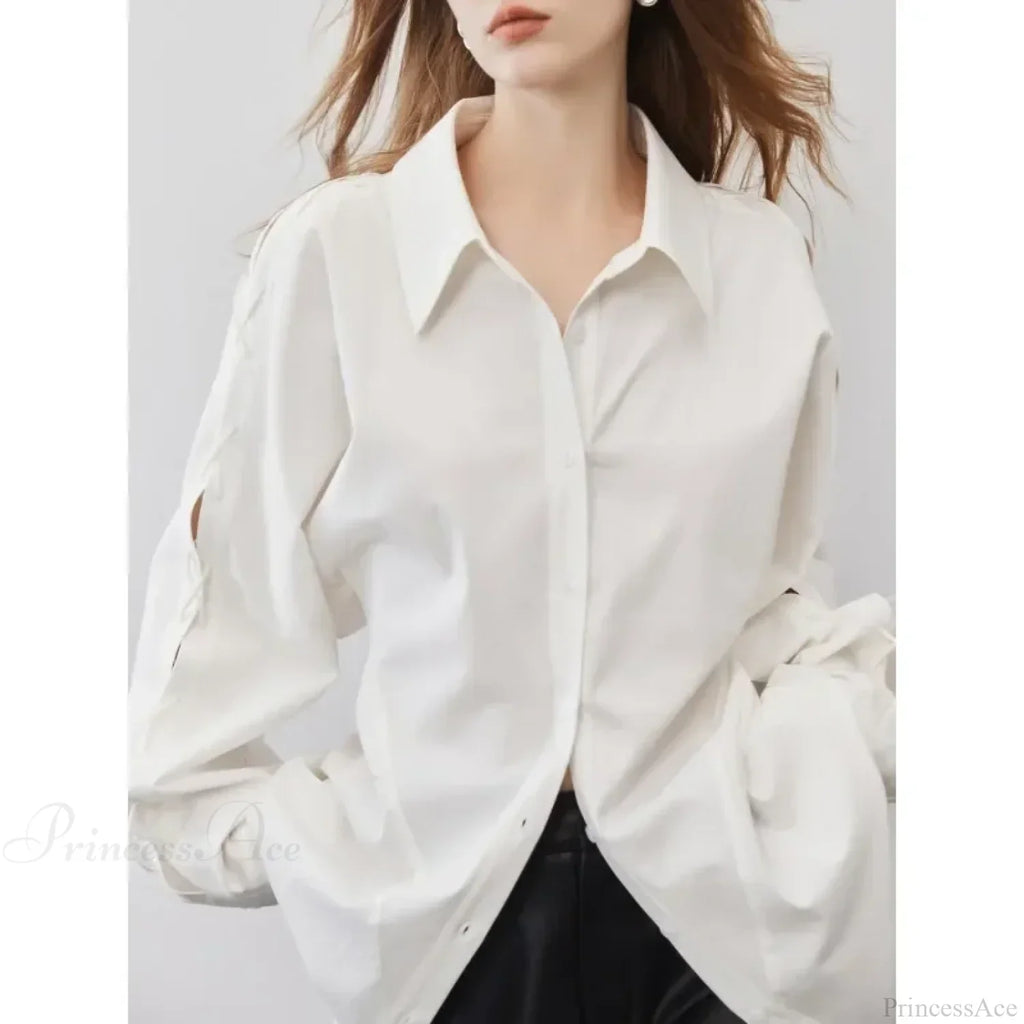 Cotton Long Sleeve Button Up Casual Office Blouse