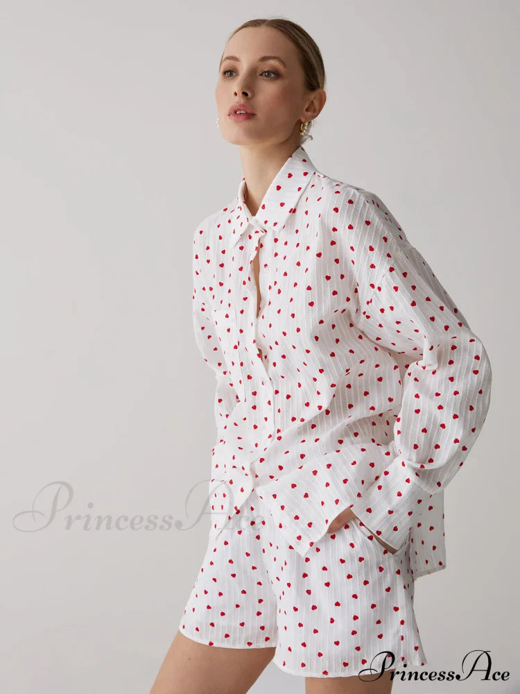 Cotton Sweetheart Striped Trendy Soft Short Set