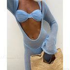 Cover Long Dress Three Piece Swimsuit