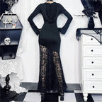 Covered Cross Empty Lace Full Dress