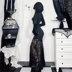 Covered Cross Empty Lace Full Dress