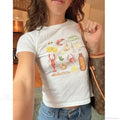 Cray Printed Gothic Crop Top T-shirt