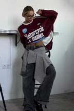 Crew Neck Letter Printed Chic Oversized Sweatshirt