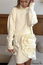 Crew Neck Thick Solid Short Sweater