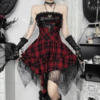 Crimson Folded Tied-up Tiny Gown