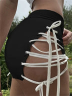 Criss-Cross Tie-Up HolLow Short