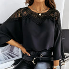 Crochet Embroidery Lace Sexy White Shirt Blouse