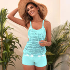 Crochet Floral Patchwork Two Piece Set