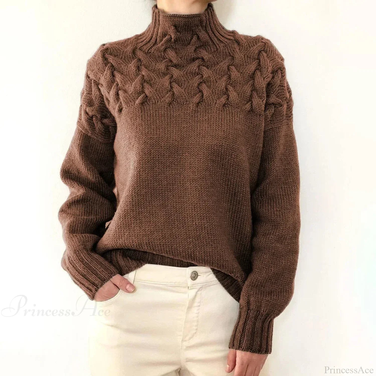 Crochet & Knitted Thick Pink Sweater