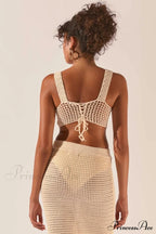 Crochet Midi Top Charming + Skirt Set