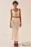 Crochet Midi Top Charming + Skirt Set