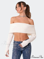 Crop Sweater and Long-Sleeved Comfortable Sexy Chest-Wrapped Top Woolen Sweater