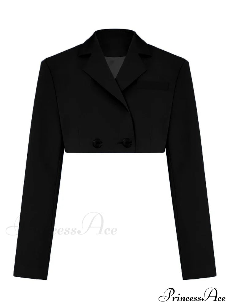 Cropped Blazer And Charming Pleated Mini Skirt Set