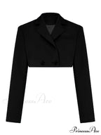 Cropped Blazer And Charming Pleated Mini Skirt Set