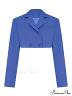 Cropped Blazer And Charming Pleated Mini Skirt Set