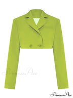 Cropped Blazer And Charming Pleated Mini Skirt Set