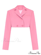 Cropped Blazer And Charming Pleated Mini Skirt Set