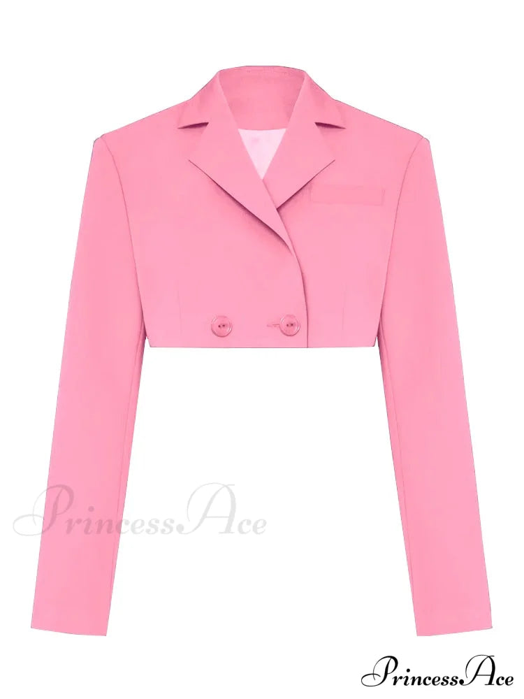 Cropped Blazer And Charming Pleated Mini Skirt Set