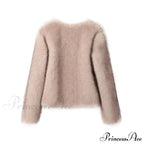 Cropped Faux Stylish Fur Coat