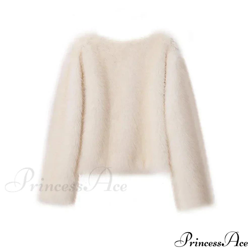 Cropped Faux Stylish Fur Coat